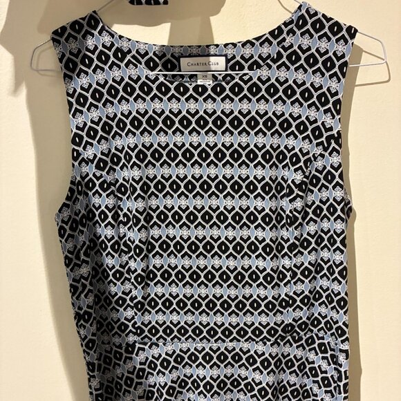 Charter Club Blue & White Sleeveless Dress - Women's XS - Picture 8 of 10